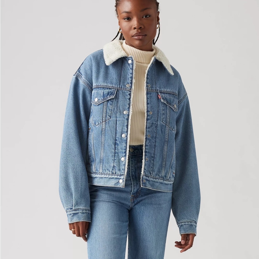 Levi's Light Blue Denim Sherpa-Lined Jacket - Picture 6 of 7
